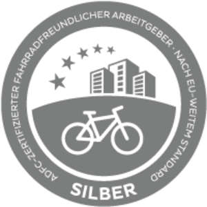 ADFC zertifizierter fahrradfreundlicher Arbeitgeber nach EU-weitem Standard in Silber
