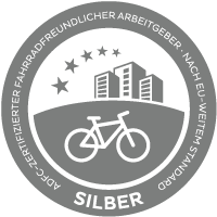 ADFC zertifizierter fahrradfreundlicher Arbeitgeber nach EU-weitem Standard in Silber